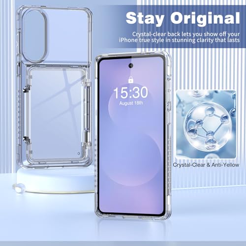 ACANDYA for Samsung Galaxy S25 Edge Case Wallet Clear with Card Holder Protective Shockproof Anti-Scratch Anti-Yellow Heavy Duty Protection Cover for Samsung Galaxy S25 Edge 6.7 inch Transparent - size: for Galaxy S25 Edge