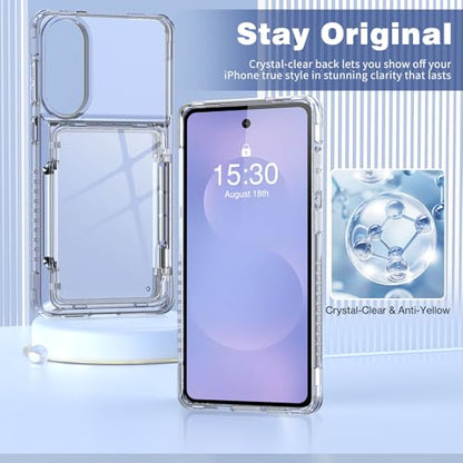 ACANDYA for Samsung Galaxy S25 Edge Case Wallet Clear with Card Holder Protective Shockproof Anti-Scratch Anti-Yellow Heavy Duty Protection Cover for Samsung Galaxy S25 Edge 6.7 inch Transparent - size: for Galaxy S25 Edge