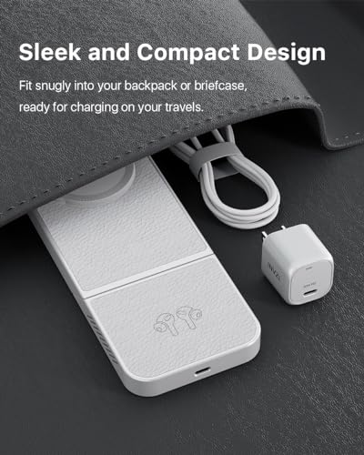 3-in-1 Fast Wireless Charging Station Multiple Devices, MagFree Transform 15W Magnetic Travel Charger Stand for iPhone 16/15/14/13/12, 5W Apple Watch Fast Charger, AirPods - 30W USB-C Charger Included