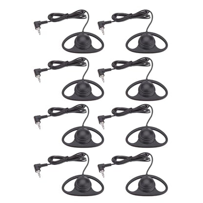 PUSOKEI D Shape Earpiece Headset, 3.5mm Single Side Earphone Hook Earbud, Ergonomic Single Ear Hook Headphone for VoIP Calls, Video Conferences, Multimedia Playback (8pcs) - size: 8pcs