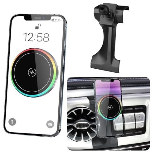 Magsafe Car Magnetic Phone Mount for Mercedes Benz G-Class 2019 2020 2021 2022 2023 2024 G Wagon G550 G500 AMG G63 G55 W463 Auto Accessories Cell Phones Holder Fast 15W Wireless Charger - color: for 2019-2024 Benz G-Class