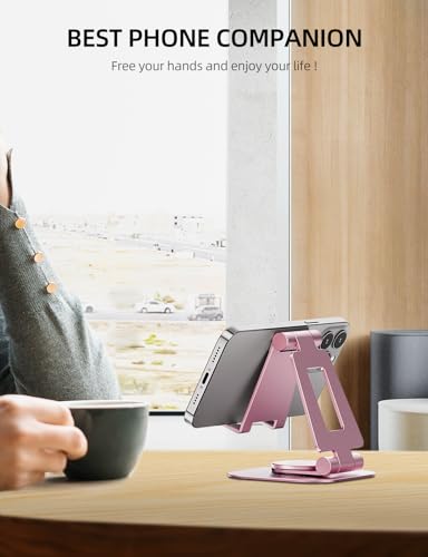 Nulaxy 360° Rotating Multi-Angle Adjustable Phone Stand, Rose Gold - color: B-Rose Gold