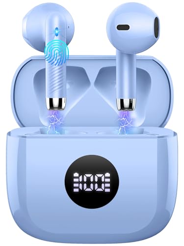 Wireless Earbuds, Bluetooth Headphones 5.4, HiFi Stereo, In-Ear Earbuds - color: azure