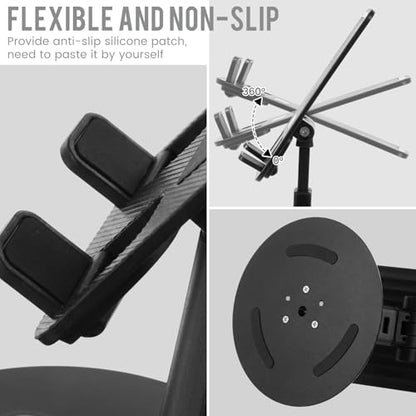 Geelin 50 Pieces 360 Rotating Bulk Phone Holder for Desk Bulk Black Adjustable Foldable Phone Stand Holder with Anti-Slip Pad Lightweight Aluminum Base Stand for All Phones