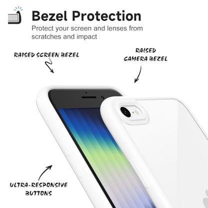 LoeoeL for iPhone SE 2022/2020/ 7/8 Case Clear, Transparent Hybrid SE Phone Case [Hard Plastic & Soft Silicone Bumper] Acrylic Non Yellowing Thin Slim Protective Cover, White - color: White, size: SE / 7 / 8