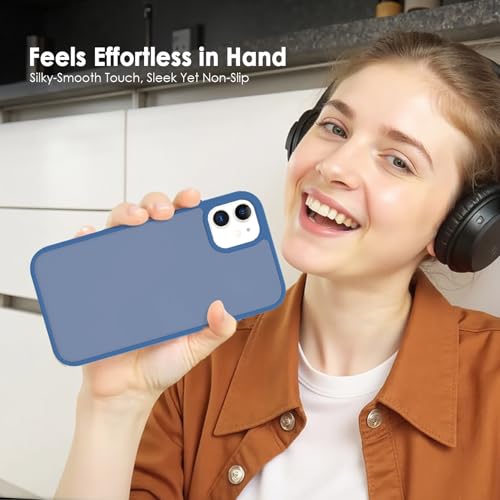 TENOC Phone Case Compatible with iPhone 11, Dark Blue Case Translucent Protective Bumper Matte Hard Back Cover for 6.1 Inch - color: Dark Blue, size: iPhone 11