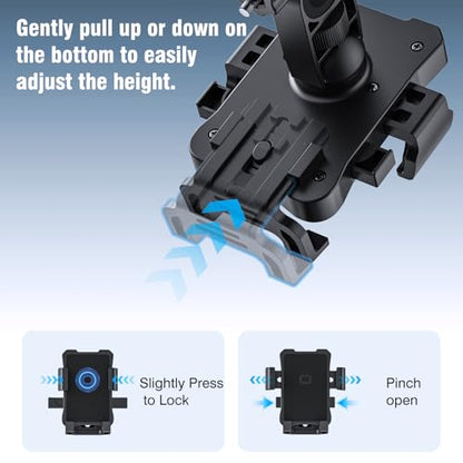 Bike Phone Holder Mount, Secure Handlebar Phone Mount Holder for Bike and Motorcycle, Suitable for iPhone and 4.5-6.8" Smartphones, Black