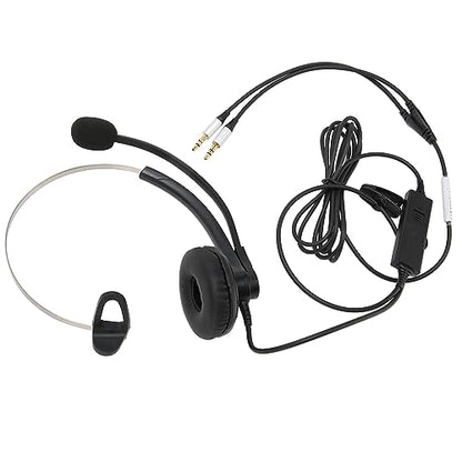 Single-Ear Wired Headset with Noise Cancelling for HD Crystal Clear Calls in Call Center Office (Dual 3.5mm Interface) - size: Duale 3,5-mm-Schnittstelle