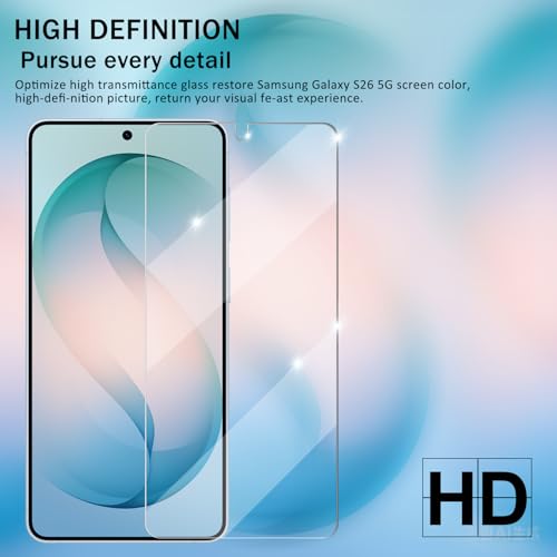 Galaxy S26 Screen Protector + Camera Lens Protector, [2 +2 Pack] [Ultrasonic Fingerprint Unlock] [Case Friendly] Full Coverage Tempered Glass Screen Protector For Samsung Galaxy S26 - size: Galaxy S26