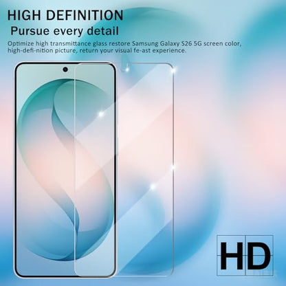 Galaxy S26 Screen Protector + Camera Lens Protector, [2 +2 Pack] [Ultrasonic Fingerprint Unlock] [Case Friendly] Full Coverage Tempered Glass Screen Protector For Samsung Galaxy S26 - size: Galaxy S26