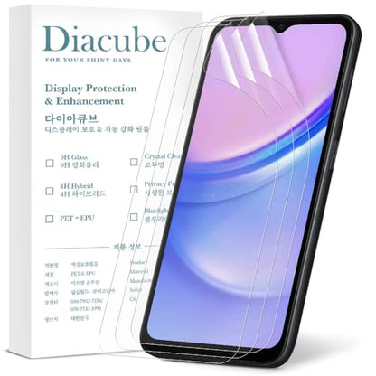 3-Pack for Samsung Galaxy A15 (Buddy 3) Flexible TPU-EPU Screen Protector [Not Glass] [0.1S Fingerprint Unlock] [Real-Time Self-Healing] HD Clear, Unbreakable, Bubble Free Easy Installation with Alignment Jig - size: Galaxy A15 (Buddy 3)