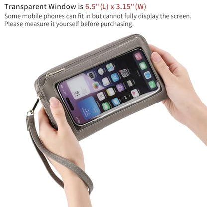 GOIACII Phone Purse Crossbody Bags for Women Small Travel Wallet Touch Screen RFID Blocking - color: A05 Grey