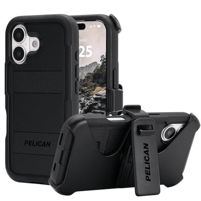 Pelican Voyager iPhone 17 Case - Rugged MagSafe Phone Case - Black | Magnetic Phone Case w/24ft Military Grade Drop Protection - Phone Cover w/ Belt Clip Holster Kickstand for iPhone 17 - color: Voyager - Black, style: iPhone 17