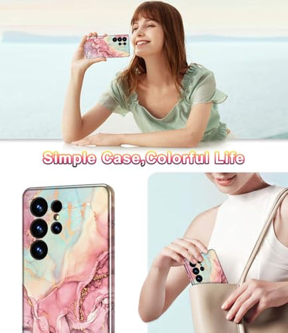 Btscase for Samsung Galaxy S25 Ultra Case, [Military Grade Drop Tested] Marble Pattern Design Slim Rugged Shockproof Women Girls Men Protective Anti-Scratch Cover, All Rose Gold | Military Grade Drop Tested - color: All Rose Gold, size: Samsung Galaxy S25