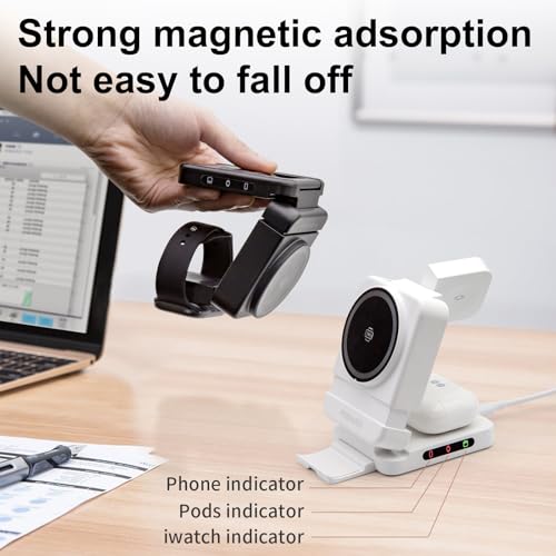 Foldable Wireless Charging Station, Black, with 30W Adapter