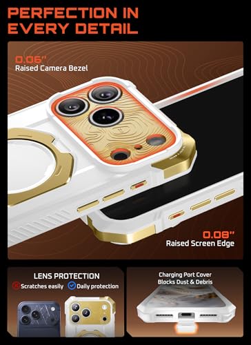 SUPCASE for iPhone 17 Pro Max Case with Built-in Kickstand, K2Snow | Camera Control Cover, Compatible with MagSafe, Anti-Slip Grip, Military-Grade Protection, Rugged Magnetic Phone Case, UB Grip - color: K2Snow, size: iPhone 17 Pro Max