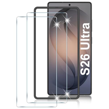 LYWHL 2-Pack Samsung Galaxy S26 Ultra Screen Protector, Tempered Glass for S26 Ultra with Alignment Frame, Sensitive Touch & Fingerprint Unlock, Anti-Scratch Case Friendly Bubble Free Easy Install - size: Samsung Galaxy S26 Ultra