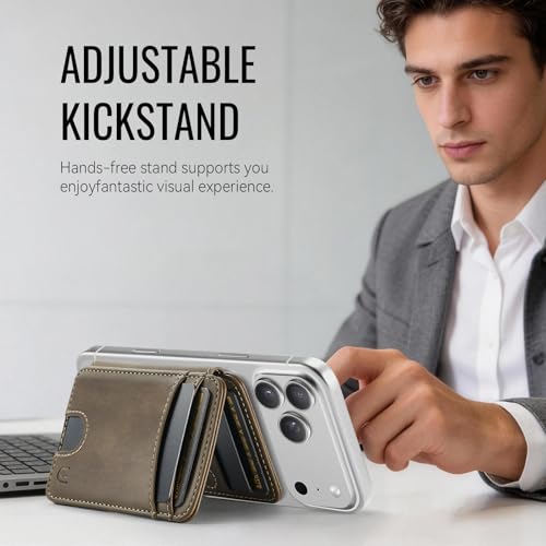 for Magsafe Wallet Magnetic RFID Blocking Card Holders, Retro Brown - color: Retro Brown