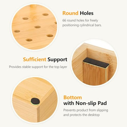 Homde Office Charging Station Organizer: 2 Layer Charger Holder (Natural) - color: Natural