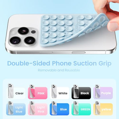 Klearlook Silicone Double Sided Suction Cup Phone Case Mount, Baby Blue - color: Baby Blue