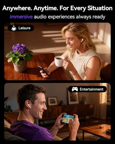 ZIUTY Wireless Earbuds Bluetooth 4.0 Headphones, Ear Buds with ANC Noise Cancelling, ENC Clear Calls, Touchscreen LED Display Case, 48H Playtime, Stereo Sound, IPX7 Waterproof for Sports Workout