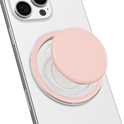 Svanove Magnetic Cell Phone Grip Compatible with Magsafe, Collapsible Phone Stand Holder Round Expanding Kickstand for iPhone Samsung Mobile Phones, Cute Soft Silicone Glossy Jelly, Light Pink - color: Pink, style: Magnetic