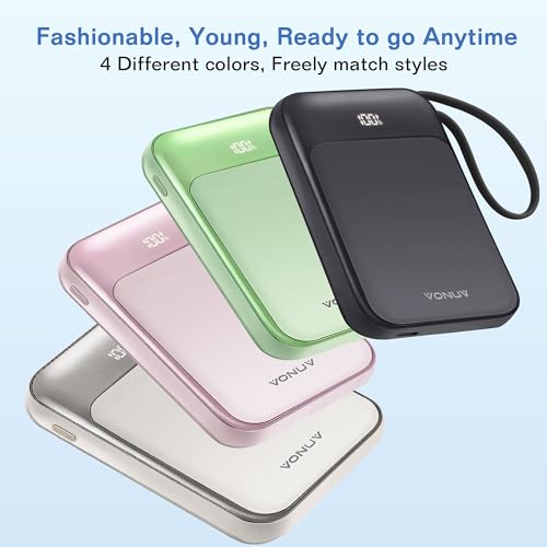 Magnetic Power Bank 10000mAh, Wireless Portable Charger with 15W Max Fast Charging & Built-in USB-C Cable, 22.5W PD LED Display Battery Pack Compatible with iPhone 17/16/15, Samsung Galaxy(green) - color: Green