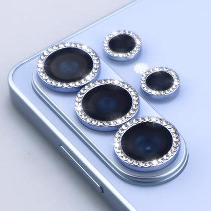 for Samsung Galaxy S26 Ultra Camera Lens Protector, Bling Diamond Metal Ring Tempered Glass Lens Cover, Sparkly Rhinestone Accessories (Sky Blue) - color: Sky Blue