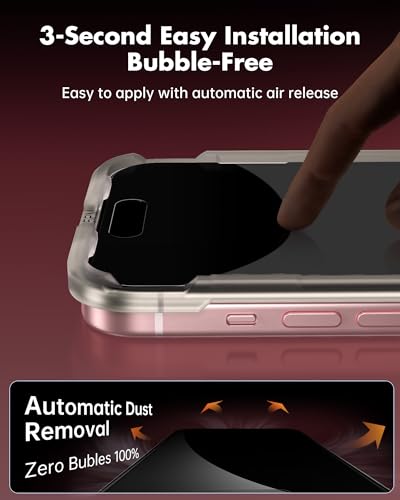 UNBREAKcable 2PCS Screen Protector for iPhone 15 Plus - 1 Privacy Tempered Glass+ 1 Clear Glass Double Shatterproof [Installation Frame] [9H Hardness] [Case Friendly] Anti-Scratch iPhone 6.7 inch - size: iPhone 15 Plus