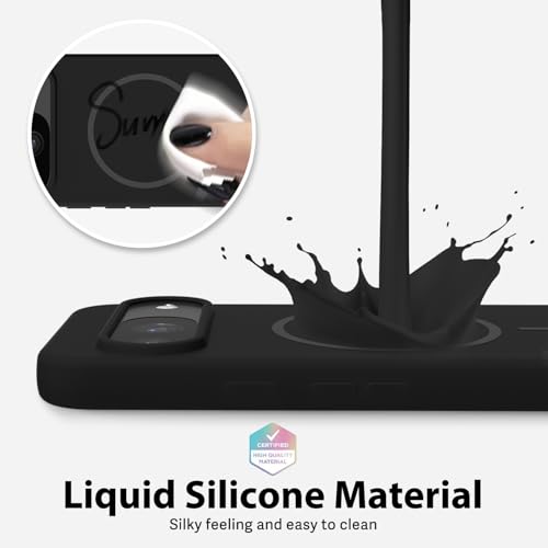 oakxco for Google Pixel 9/9 Pro Case Silicone Mag Safe, Magnetic Slim Thin Phone Case Compatible with Magsafe, Women Girls Cute Girly Aesthetic Soft Rubber Gel Safecase with Camera Cover, Black - color: Black, size: Pixel 9/ 9 Pro