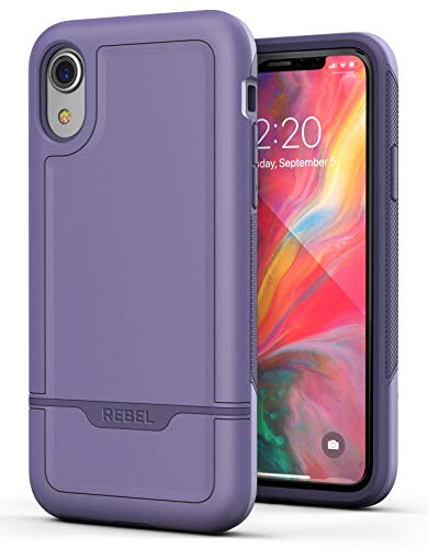 ENCASED Heavy Duty Case for iPhone XR Purple (2018 Rebel Armor) Military Grade Protective Cover (Full Body Protection) - color: Purple