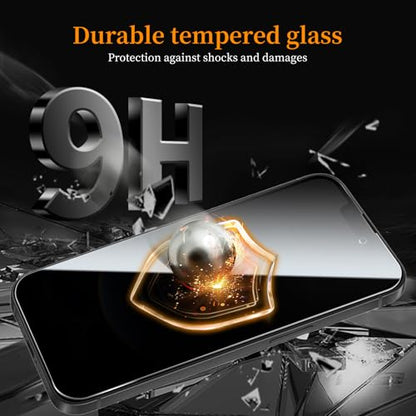 3+3 Pack Privacy Screen Protector for iPhone 17 Pro，3 Anti-Spy Tempered Glass Film+3 Camera Lens Protector, Anti-Scratch, 9H Hardness，Compatible phone cases，High definition