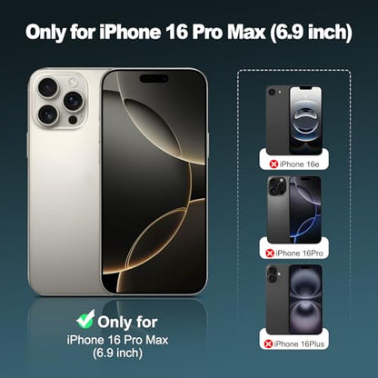 TENOC Phone Case Compatible with iPhone 16 Pro Max, Black Case Anti-Fingerprint Protective Bumper Matte Cover for 6.9 Inch - color: Black, size: iPhone 16 Pro Max
