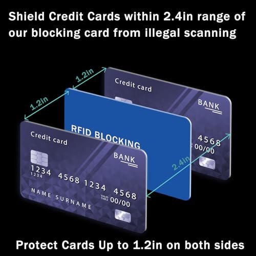RFID Blocking Card - 3 Pack, Contactless NFC Credit Card ID Protection Safe Bank Card Passport Entire Wallet Purse Shield Protector Blocker Guard (Pack of 3, Blue) - color: Blue/3 cards