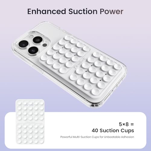 Klearlook Silicone Double Sided Suction Cup Phone Case Mount, White - color: Classic White