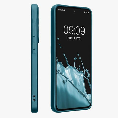 kwmobile Case Compatible with Samsung Galaxy A55 5G Case - Soft Slim Metallic TPU Silicone Cover - Metallic Caribbean Blue - color: Metallic Caribbean Blue, size: Galaxy A55 5G
