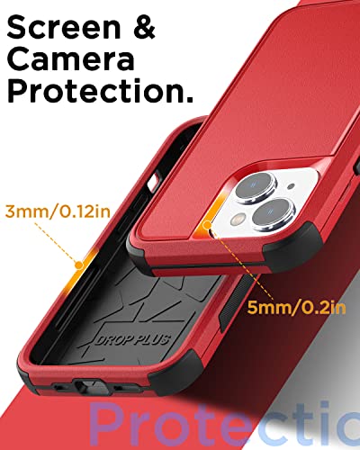 AICase Rugged Case for iPhone 13,Heavy Duty 3-Layer Pocket-Friendly Durable Military Grade Protection Shockproof/Drop Proof Protective Cover for iPhone 13 6.1 inch_6 Red - color: Red