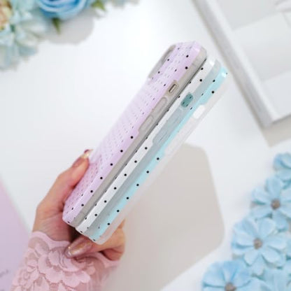 Polka dots case for iPhone 13/14 White | Polka dots，Full Protection Soft TPU，will not peel, fade or rub off ，Kawaii Cute Phone Case for Women Girls - color: Imd Polka Dots White