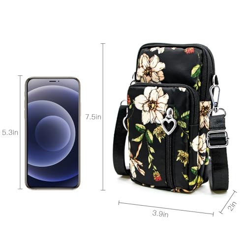 BIAOTIE Lightweight Small Crossbody bags Cell Phone Purses Travel Pouch Shoulder Bag for Women - color: Black Orchid
