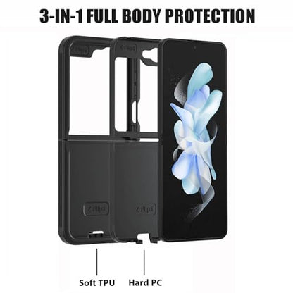 for Samsung Galaxy Z Flip 5 Case, Heavy Duty Dual Layer Hybrid Military Grade Shockproof Drop Folding Protective Cover for Samsung Galaxy Z Flip 5 5G 2023, American Flag Skull - color: American Flag Skull