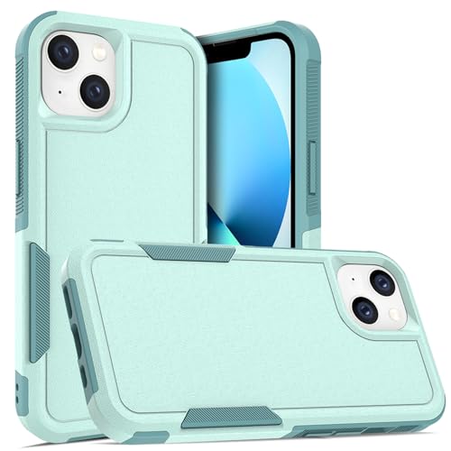for iPhone 14 / iPhone 13 Case: Dual Layer Protective Heavy Duty Cell Phone Case Shockproof Rugged Bumper Tough with Screen Protector - 16FT Military Grade Drop Tested for iPhone 14 / iPhone 13, Green - color: Mint Green (PC) + Mint Green (TPU)