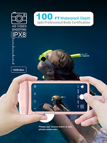 wellhouse Waterproof Phone Pouch, Waterproof Phone Case for iPhone 17 16 15 14 13 Pro Max XS Samsung, IPX8 3D Cellphone Dry Bag Beach Essentials (1 Pack -Earl Pink 7 inch) - color: 1 Pack -Earl Pink 7 inch