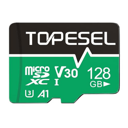 TOPESEL 128GB(The Actual Usable Capacity is 115.2GB) Micro SD Card with Adapter, High Speed TF Card, Memory Card microSDXC for Camera, Smartphone, Tablet, Dash Cam, Drone, UHS-I, U3, A1, 4K UHD, V30 - color: 128GB x1