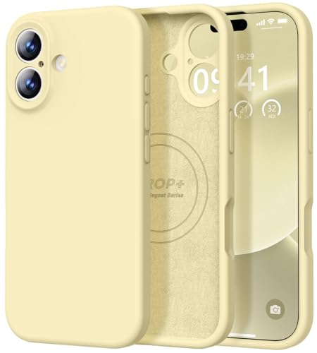 Vooii Magnetic for iPhone 17 Case, Compatible with Magsafe (Premium Liquid Silicone) (Integrated Camera Control Button) Full Body Protective Anti-Scratch Microfiber Lining 6.3", Creamy Yellow - color: Creamy Yellow, size: iPhone 17