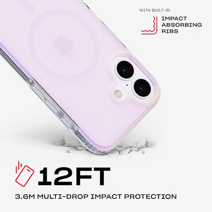 Tech21 EvoArt for iPhone 16 Compatible with MagSafe - Impact Protection Case - in Holographic - color: Blue, size: iPhone 16