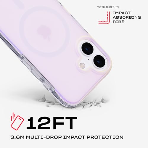 Tech21 EvoArt for iPhone 16 Compatible with MagSafe - Impact Protection Case - in Holographic - color: Blue, size: iPhone 16