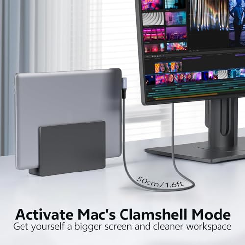 USB C Monitor Display Cable 1.6ft, 240W USB4 / Thunderbolt 4 Cable, 8K@60Hz 4K@144Hz HDR Video, 40Gbps Data & PD 3.1 Charging for MacBook M1/M2, Mac mini, SSD, Dock - size: 1.6 FT