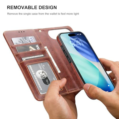 Bocasal for MagSafe Wallet Case Card Holder for iPhone 17 Air, Brown - color: Brown for MagSafe