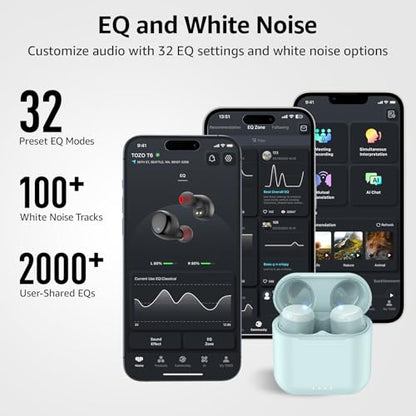 TOZO T6 Wireless Earbuds Bluetooth 5.3 Stereo Sound in Ear Headphones - color: Blue