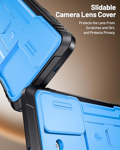 Poetic Revolution Case for Samsung Galaxy S26, [Slide Camera Cover], [20FT Mil-Grade Drop Tested], Full-Body Military Grade Rugged Dual-Layer Shockproof Cover with Kickstand, Light Blue - color: Light Blue, size: Galaxy S26